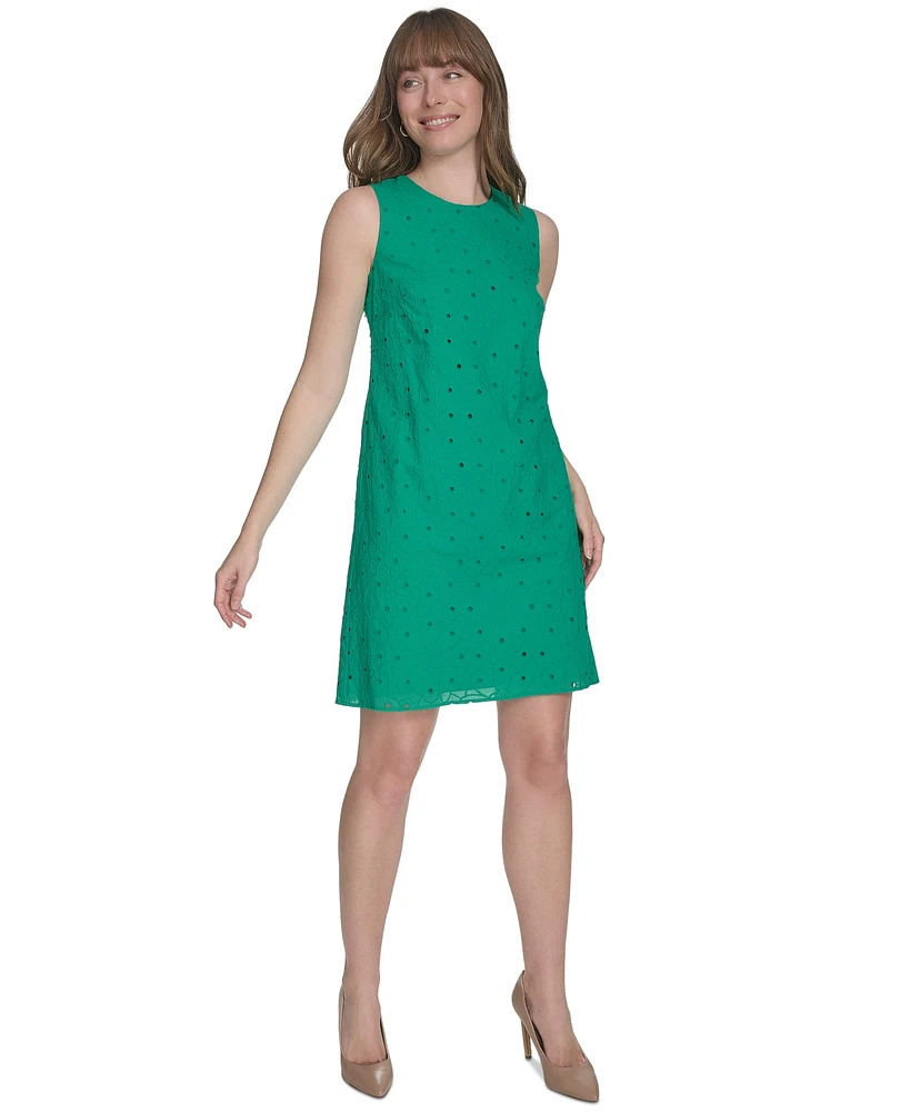 Tommy Hilfiger Women's Meadow Eyelet Sleeveless Dress