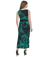 Tommy Hilfiger Women's Floral-Print Sleeveless Ruched Dress