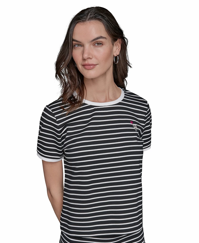 Karl Lagerfeld Paris Women's Striped T-Shirt