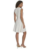 Tommy Hilfiger Petite Basket-Weave Button-Front Dress