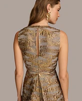 Donna Karan New York Women's Jewel-Neck Metallic Dress