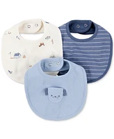 Carter's Baby Boys Dog Bibs, 3 Pack