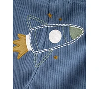 Carter's Baby Boys Rocket Ship Little Character Bodysuits & Pants, 3 Piece Set