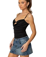 Edikted Women's Layered Bra Cowl Neck Top