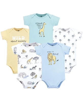 Hudson Baby Boys Cotton Bodysuits Safari World, Preemie