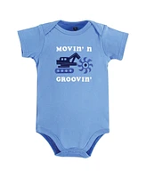 Hudson Baby Boys Cotton Bodysuits, Movin Groovin, 9-12 Months