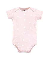 Hudson Baby Girls Cotton Bodysuits, Unicorn Dreams Pink, Preemie