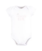 Hudson Baby Girls Cotton Bodysuits, Daddys Princess Crown, 9-12 Months