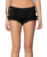 Edikted Women's Knox Ruffle Micro Shorts