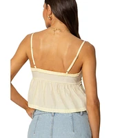 Edikted Women's Loula Tie Front Tank Top