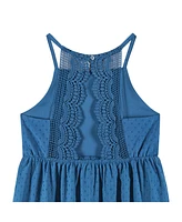 Andy & Evan Big Girls Toddler/Child Blue Swiss Dot Dress