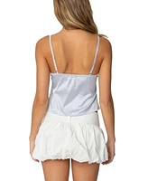 Edikted Women's Imani Satin Effect Tank Top