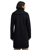 Scotch & Soda Women's Runa Double Breasted Face Wool Peacoat With Sherpa Collar