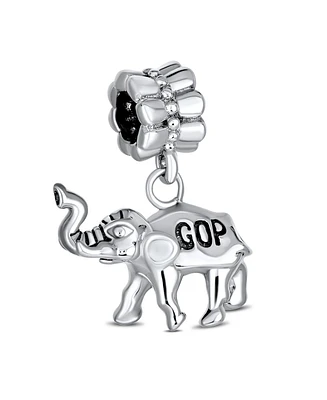 Bling Jewelry Republican Elephant Dangle Charm Bead Sterling Silver European Bracelet