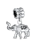 Bling Jewelry Republican Elephant Dangle Charm Bead Sterling Silver European Bracelet