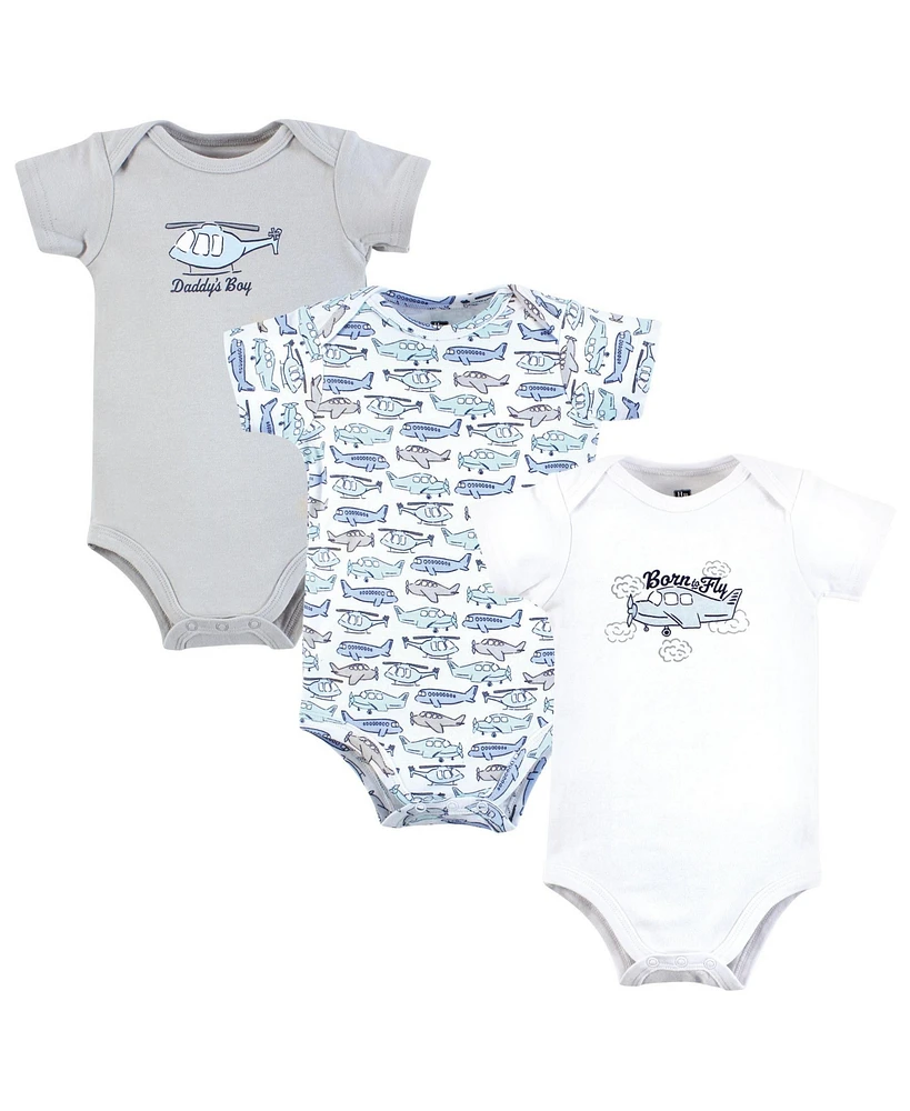 Hudson Baby Boys Cotton Bodysuits, Born To Fly, Preemie