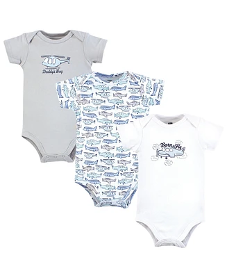 Hudson Baby Boys Cotton Bodysuits, Born To Fly, Preemie