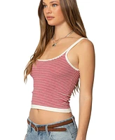 Edikted Women's Saylor Striped Knit Tank Top
