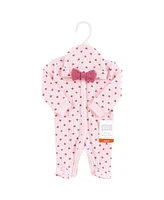 Hudson Baby Baby Girls Hudson Thermal Preemie Sleep and Play and Cap, Pink Hearts, Preemie