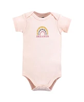 Hudson Baby Baby Girls Hudson Cotton Bodysuits, Dreamer Rainbow