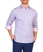 Tailorbyrd Men's Mini Retro Print Long Sleeve Shirt
