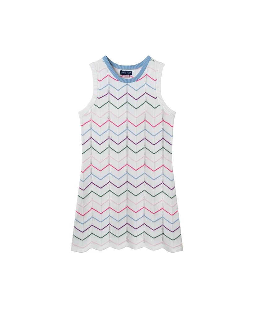 Andy & Evan Big Girls Toddler/Child White Fitted Scallop Dress