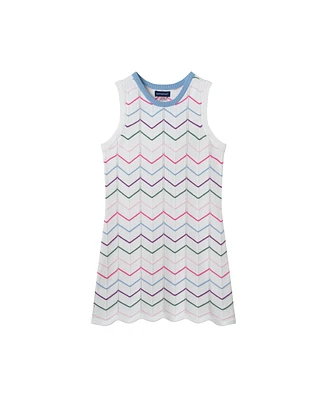 Andy & Evan Big Girls Toddler/Child White Fitted Scallop Dress