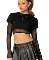 Edikted Women's Rella Layered Long Sleeve T Shirt