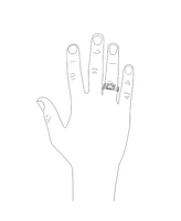 Bling Jewelry Simple Geometric 4CTW Rectangular Cubic Zirconia Emerald Cut Cz Statement Promise Ring Silver Tone Stainless Steel