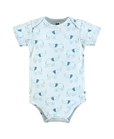 Hudson Baby Boys Cotton Bodysuits, Hello World Safari, Preemie