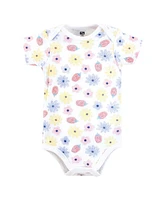 Hudson Baby Girls Cotton Bodysuits, Happy Girl, Preemie