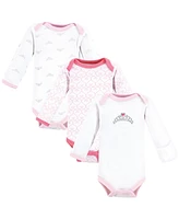 Luvable Friends Baby Girls Preemie Long Sleeve Bodysuits 3pk, Tiara, Preemie