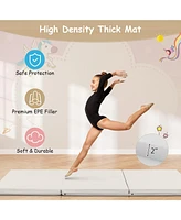 6 x 2 Ft Tri-Fold Gym Mat with Handles and Removable Zippered Cover