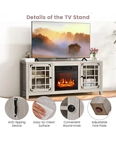 58 Inch Fireplace Tv Stand with Adjustable Shelves for TVs up to 65 Inch