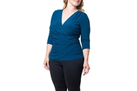 Kiyonna Plus Femme Fatale Faux Wrap Top