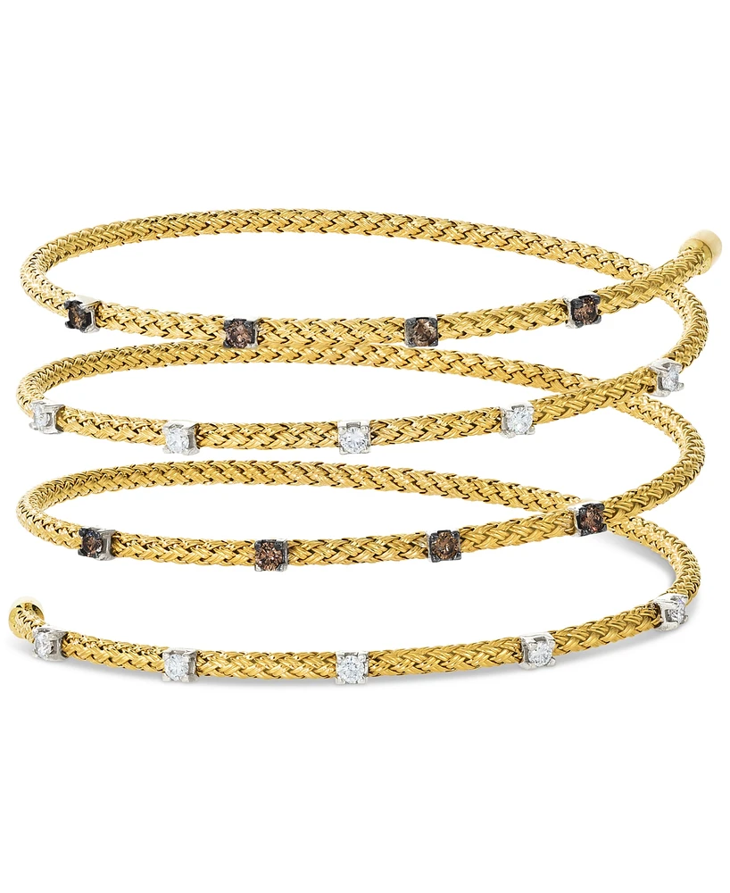 Le Vian Chocolatier Chocolate Diamond & Vanilla Diamond Wrap Bracelet (3/4 ct. t.w.) in 14k Two-Tone Gold