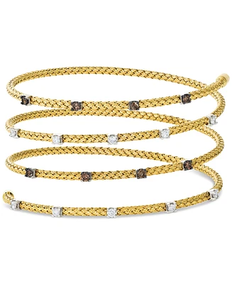 Le Vian Chocolatier Chocolate Diamond & Vanilla Diamond Wrap Bracelet (3/4 ct. t.w.) in 14k Two-Tone Gold