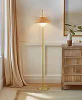 Ink+Ivy 66" Laguna Rattan Weave Shade Iron Floor Lamp