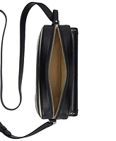Lauren Ralph Straw & Leather Small Marcy Camera Bag