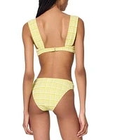 Kate Spade New York Womens Underwire Bikini Top Plaid High Cut Bottoms
