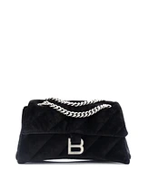 Pre-Owned Balenciaga Medium Crush Chain Flap Bag Quilted Velvet