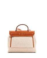 Pre-Owned Hermes 31 Herbag Zip Pegase Pop Toile and Leather