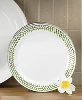 Golden Rabbit Scallop Enamelware Chargers, Set of 2