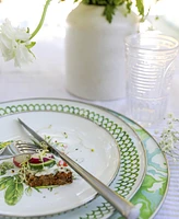 Golden Rabbit Scallop Enamelware Dinner Plates, Set of 4
