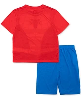 Marvel Little & Big Boys Spider-Man Short-Sleeve Top Shorts Pajamas, 2 Piece Set