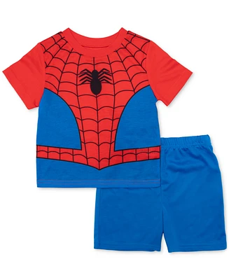 Spider-Man Toddler Boys Short-Sleeve Top & Shorts Pajamas, 2 Piece Set