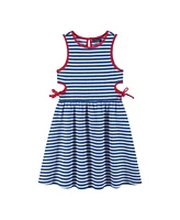 Andy & Evan Big Girls Toddler/Child Navy Striped Textured Rib Knit Dress