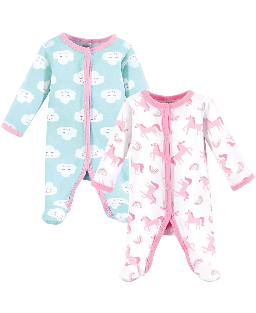 Luvable Friends Baby Girls Cotton Preemie Sleep and Play, Unicorns, Preemie