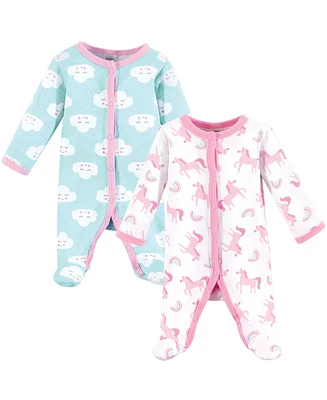 Luvable Friends Baby Girls Cotton Preemie Sleep and Play, Unicorns, Preemie