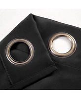 Kate Aurora 1 Piece Black Room Darkening Grommet Top Window Curtain Panel